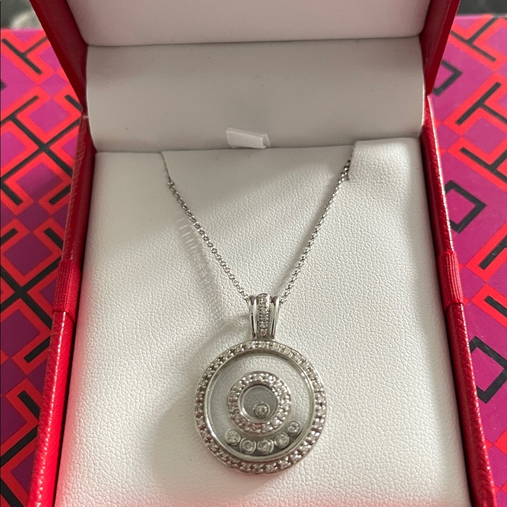 14K Floating Diamond Pendant Necklace